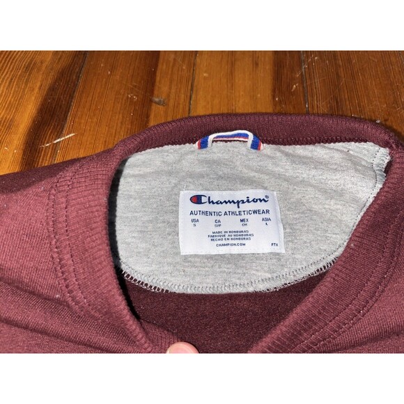 Champion PowerBlend Fleece Crew Neck Sweatshirt Men's Small Maroon Tonal Red - Picture 4 of 5